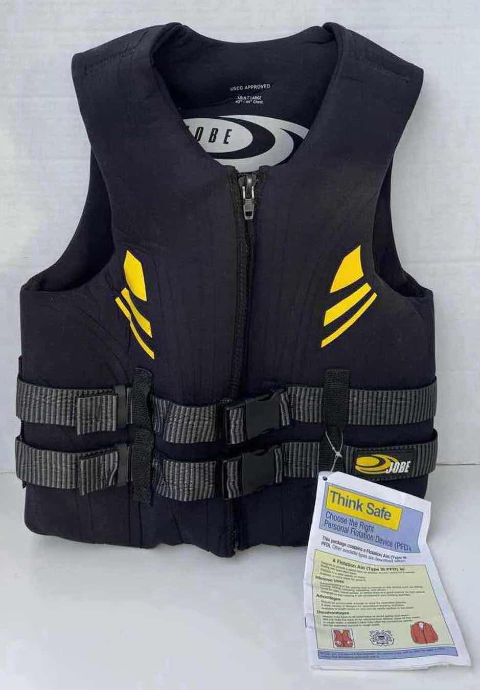 Photo 1 of NEW JOBE USCG APPROVED LIFE JACKET/VEST, ADULT LARGE 40”-44” CHEST