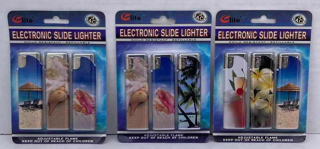 Photo 1 of NEW ELITE ELECTRONIC SLIDE LIGHTER (9 PACKS OF 3)