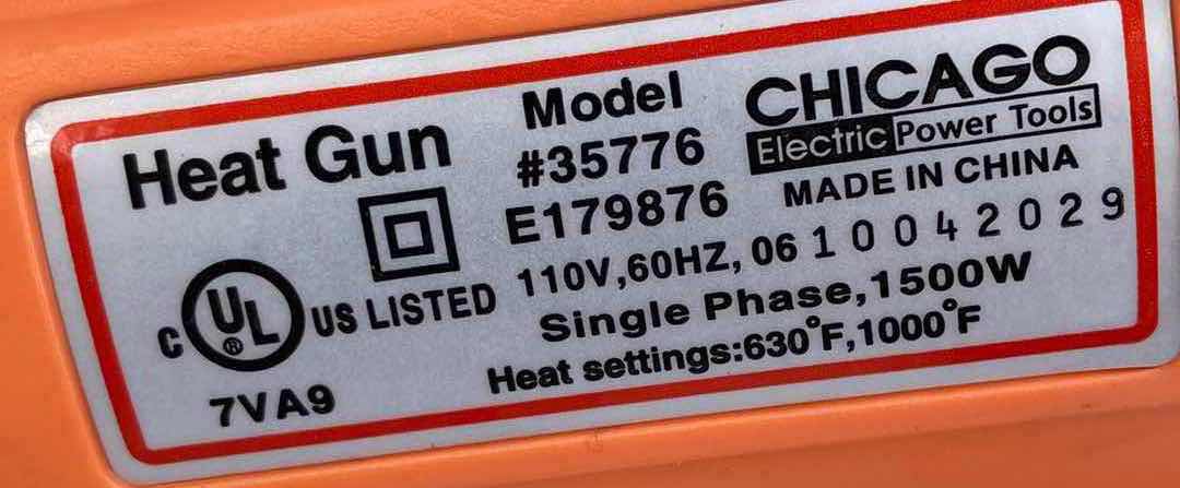 Photo 3 of CHICAGO ELECTRIC HEAT GUN MODEL 35776 & HOT GLUE GUN