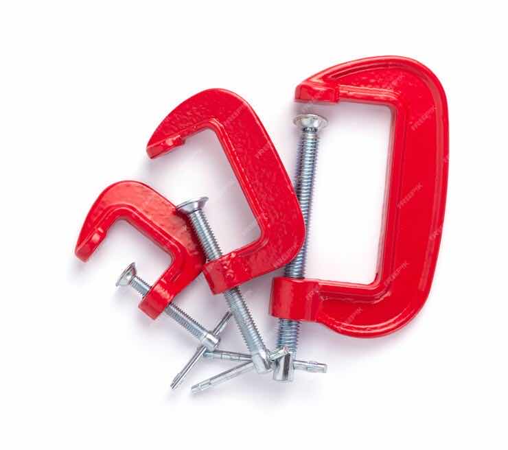 Photo 1 of RED HEAVY DUTY G CLAMPS 1”, 2” & 3” (SET OF 6)