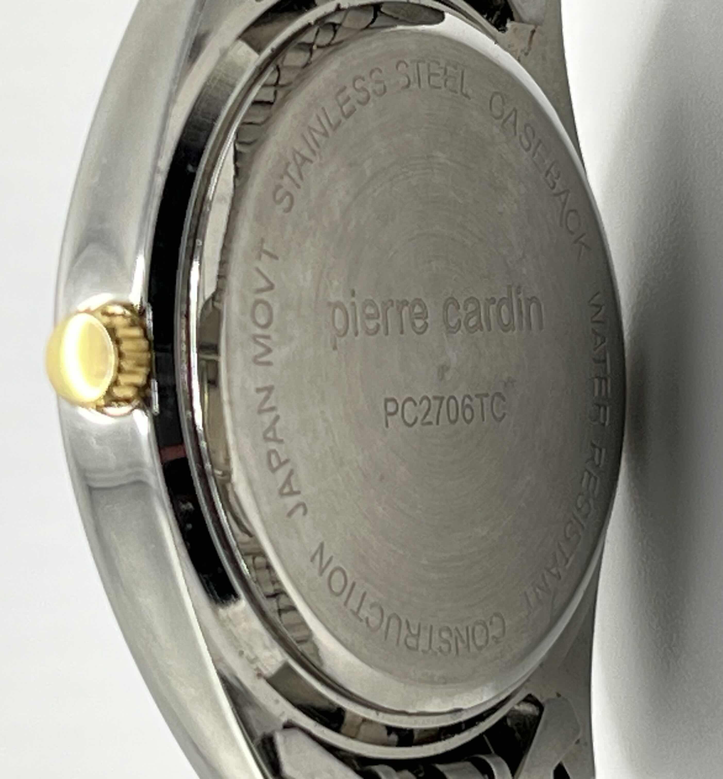 Photo 6 of PIERRE CARDIN W SILVER & GOLD FINISH STAINLESS STEEL BAND MENS WATCH SIZE S-M MODEL PC2706TC