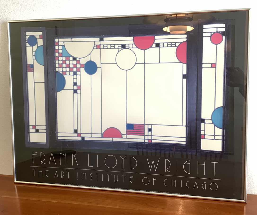 Photo 1 of FRANK LLOYD WRIGHT - THE ART INSTITUTE OF CHICAGO FRAMED PRINT 
36” x 26”