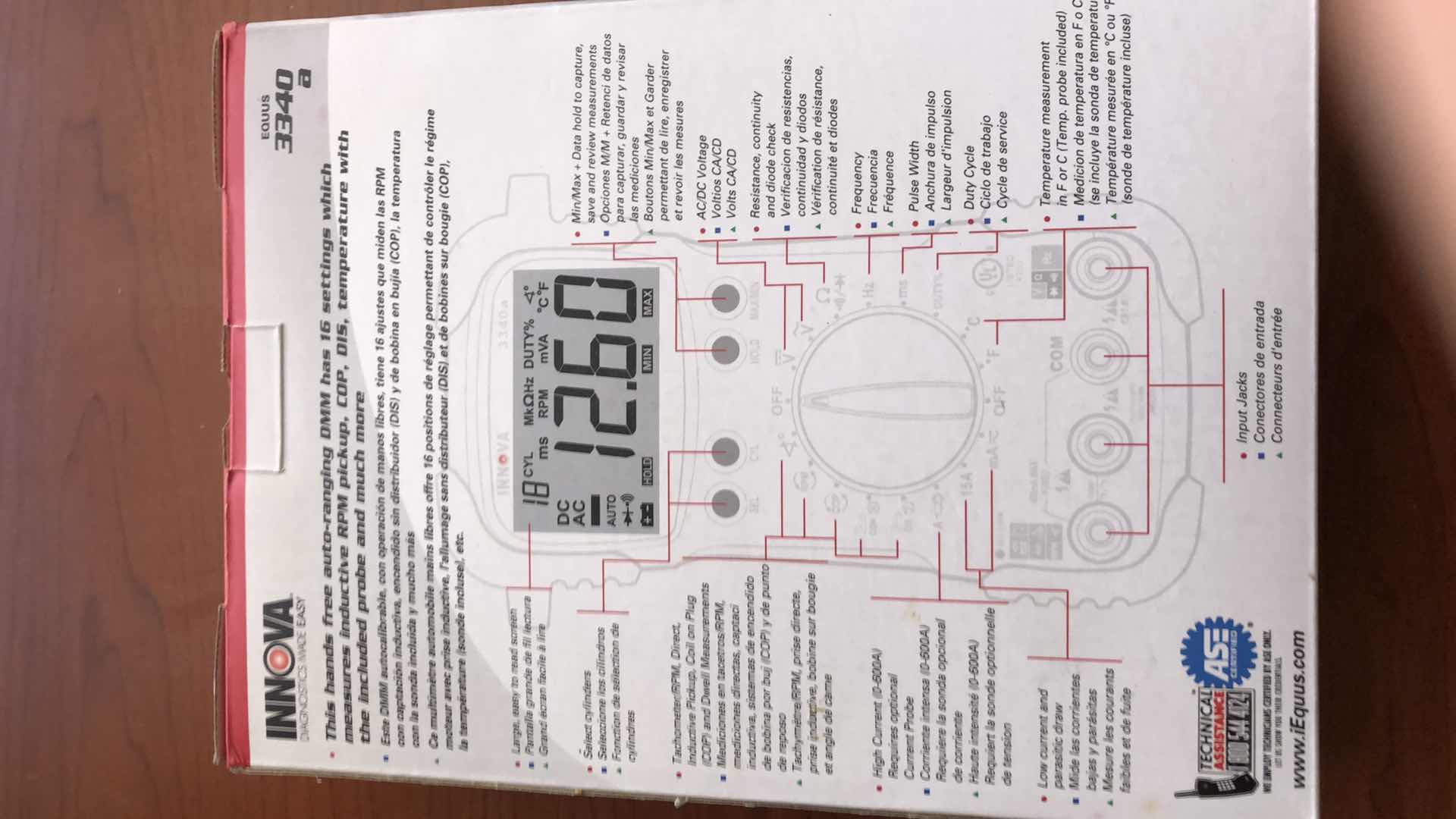 Photo 2 of INNOVA EQUUS 3340A AUTOMOTIVE DMM ENGINE ANALYZER