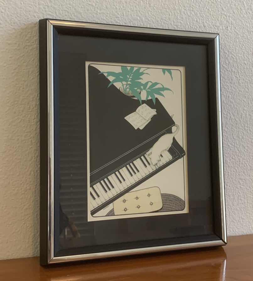 Photo 1 of PIANO WITH CAT PRINT 
9” X 11”