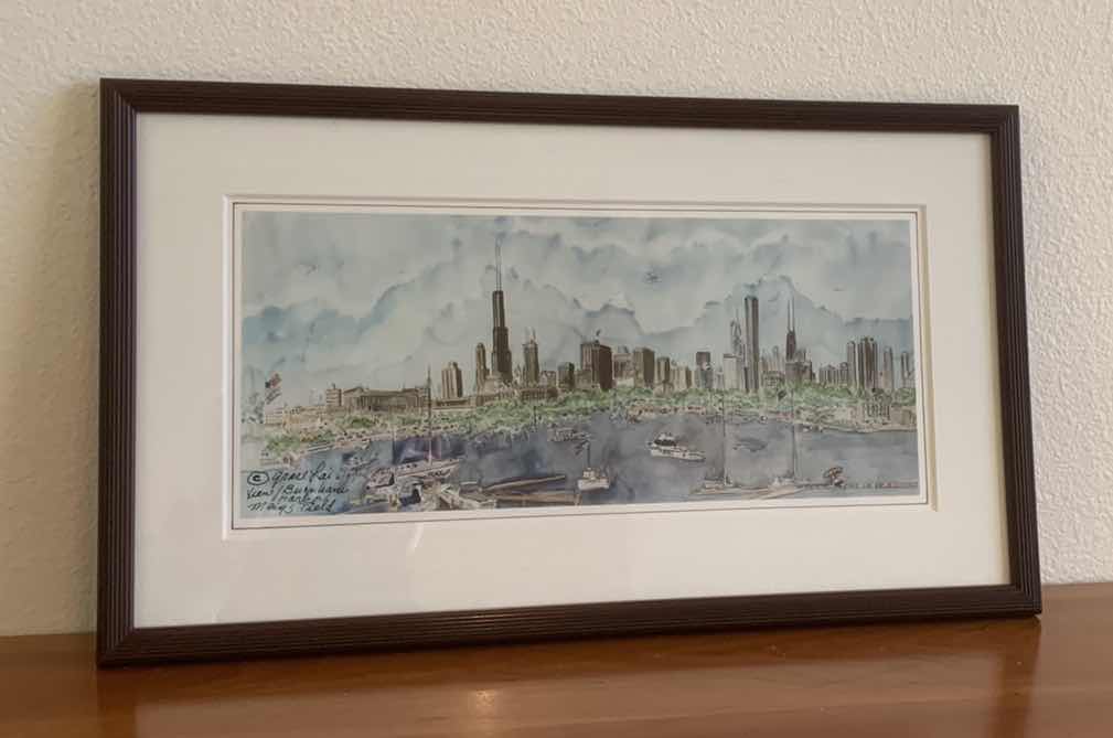 Photo 1 of CITYSCAPE WATERCOLOR SIGNED BY ARTIST  
21.5” X 12.5”