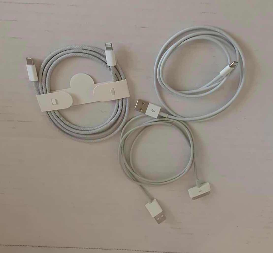 Photo 1 of 3-APPLE CHARGER CABLE LOT