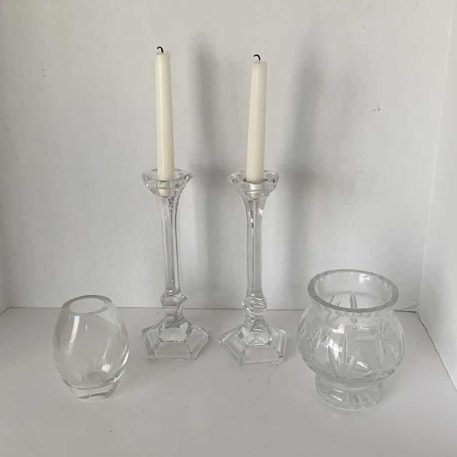 Photo 1 of CRYSTAL BOWLS AND CANDLE STICKS