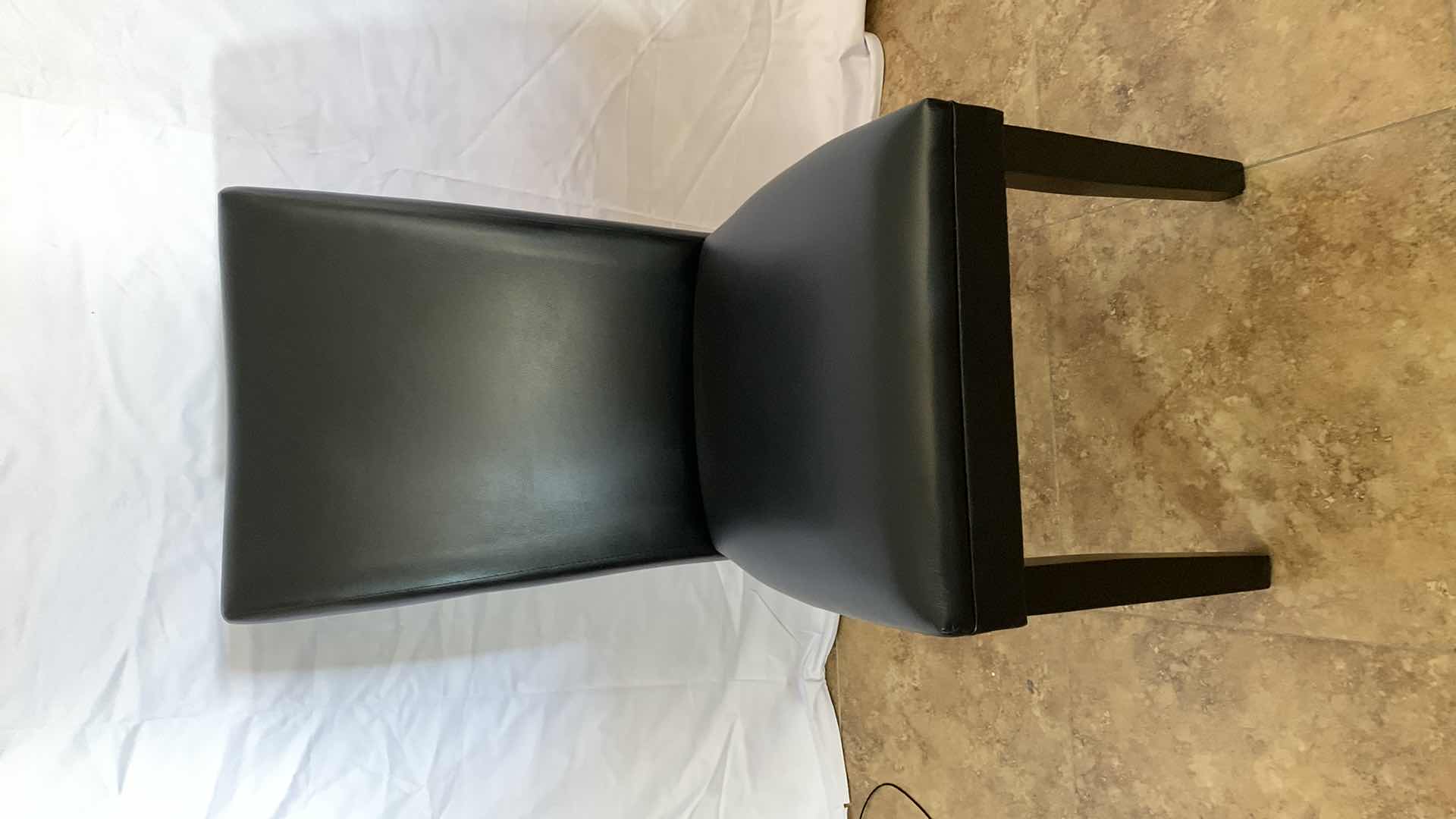 Photo 1 of PARSONS BLACK LEATHER DINING CHAIR 38” TALL