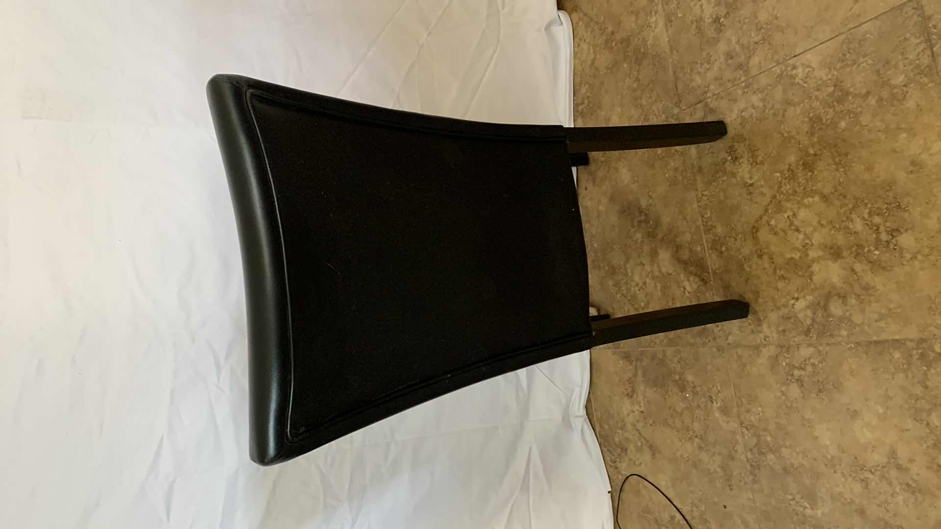 Photo 3 of PARSONS BLACK LEATHER DINING CHAIR 38” TALL