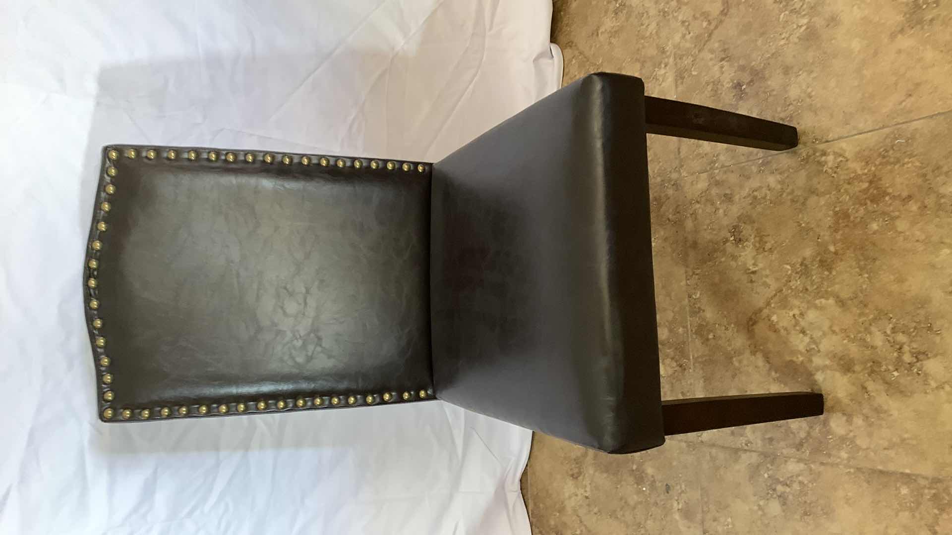 Photo 1 of FAUX LEATHER DINING CHAIR WITH NAILHEADS TRIM 39” TALL