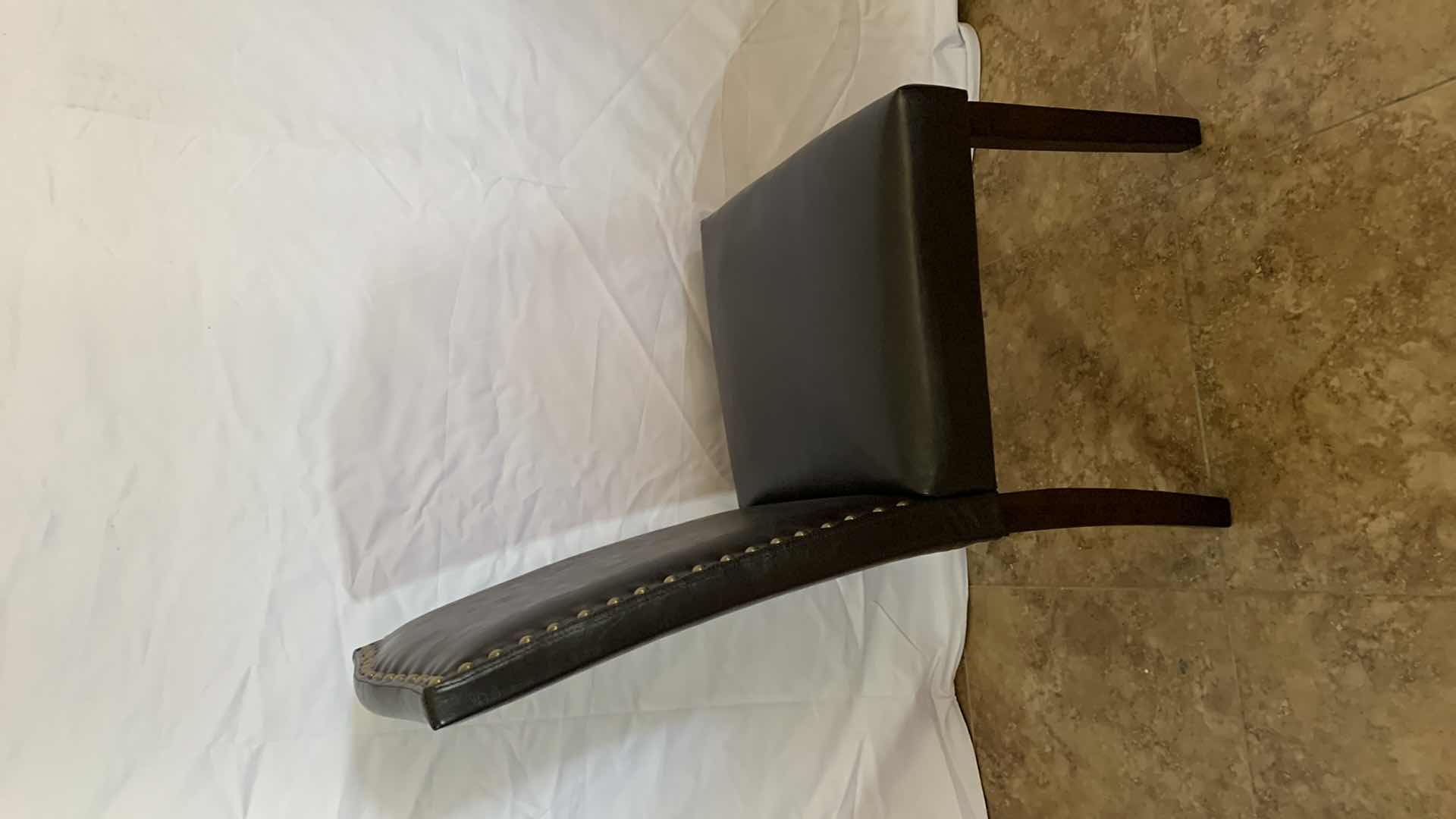 Photo 2 of FAUX LEATHER DINING CHAIR WITH NAILHEADS TRIM 39” TALL