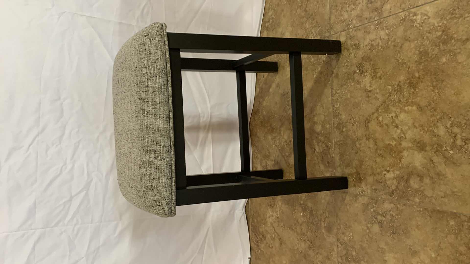 Photo 1 of WOODEN COUNTER SIZE BAR STOOL WITH FABRIC TOP 25” TALL