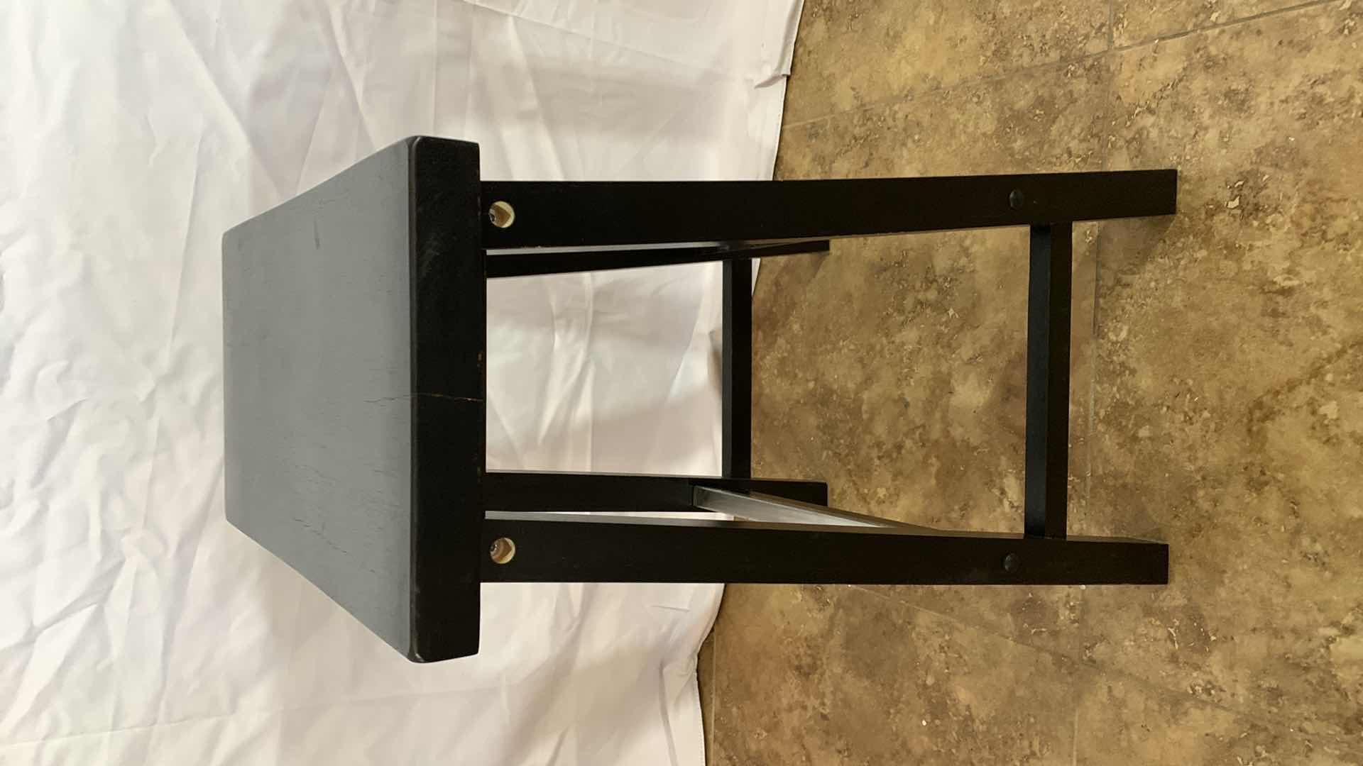 Photo 2 of WOODEN SADDLE SEAT BAR STOOL WITH METAL FOOT REST