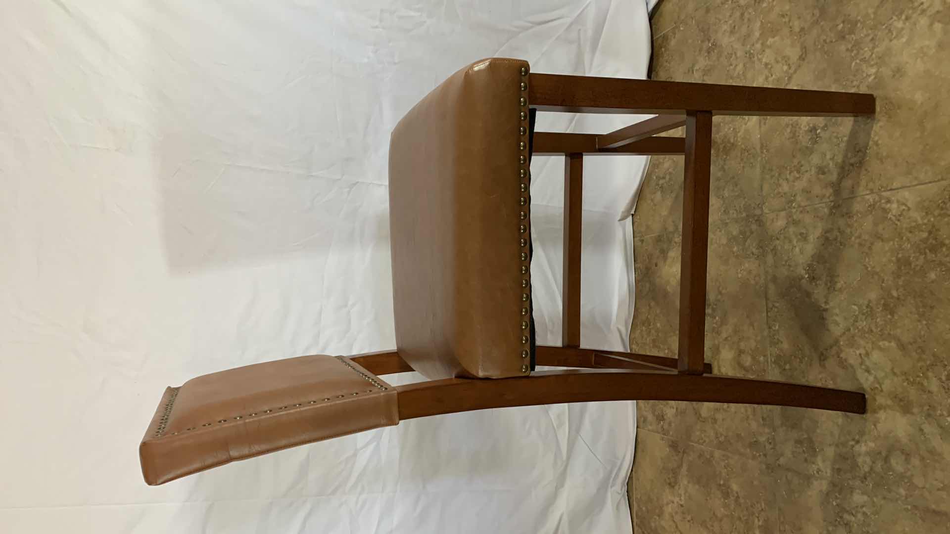 Photo 2 of LINON BROOK FAUX LEATHER COUNTER STOOL WITH NAILHEAD TRIM 45” TALL