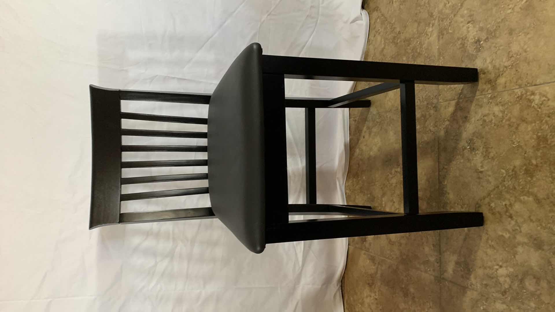 Photo 1 of LINON FAUX LEATHER SLAT BACK CHAIR 37” TALL