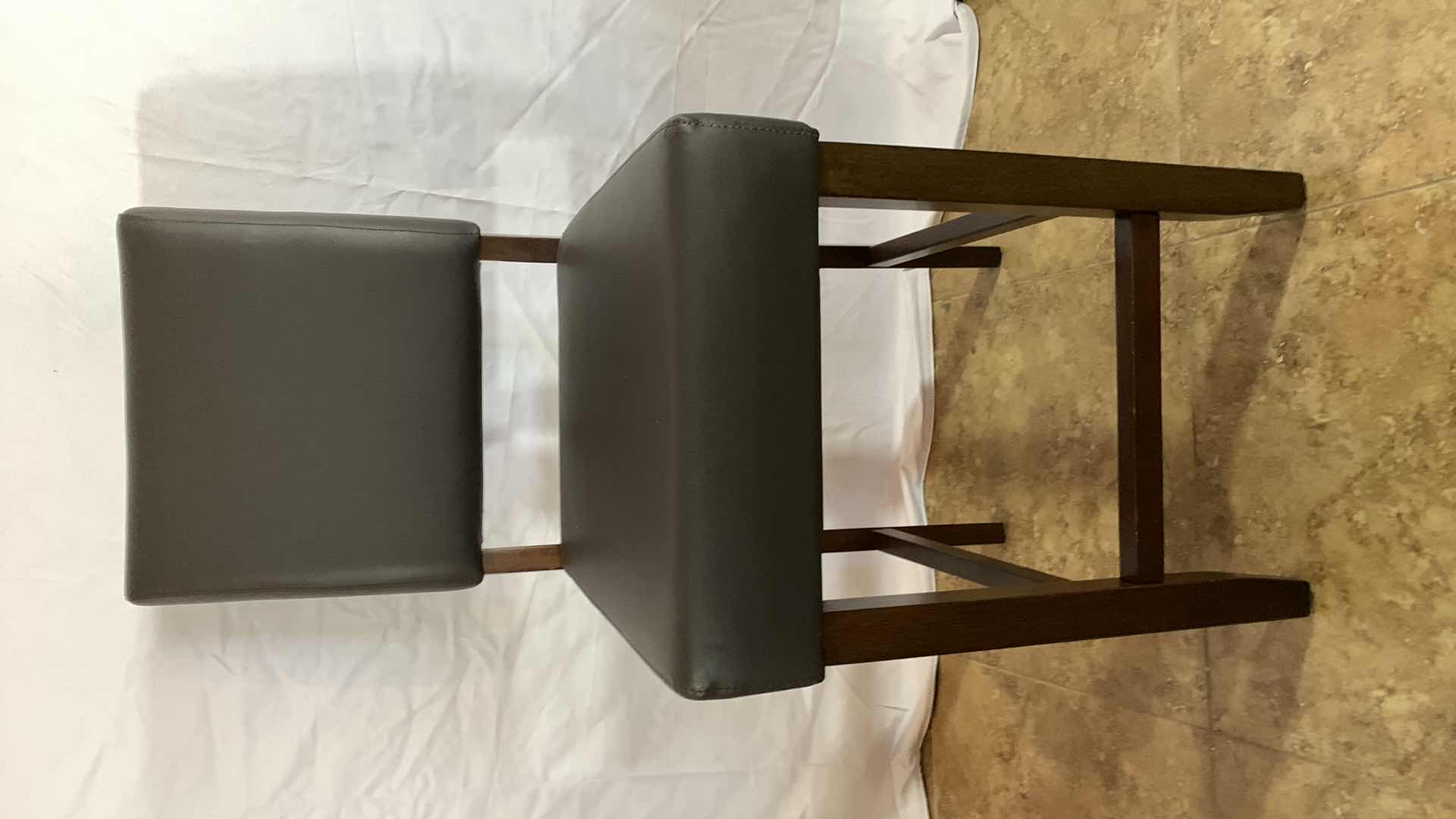 Photo 1 of LINON VEGA ESPRESSO BROWN FAYX LEATHER COUNTER STOOL