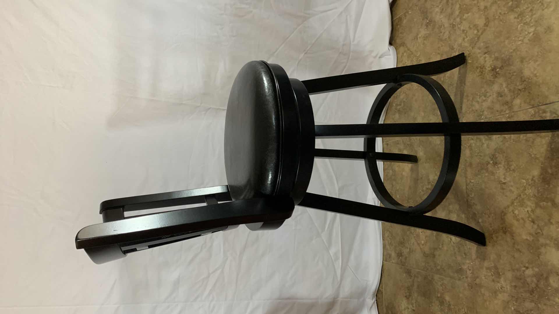 Photo 1 of WOODEN SWIVEL BAR STOOL 43” TALL