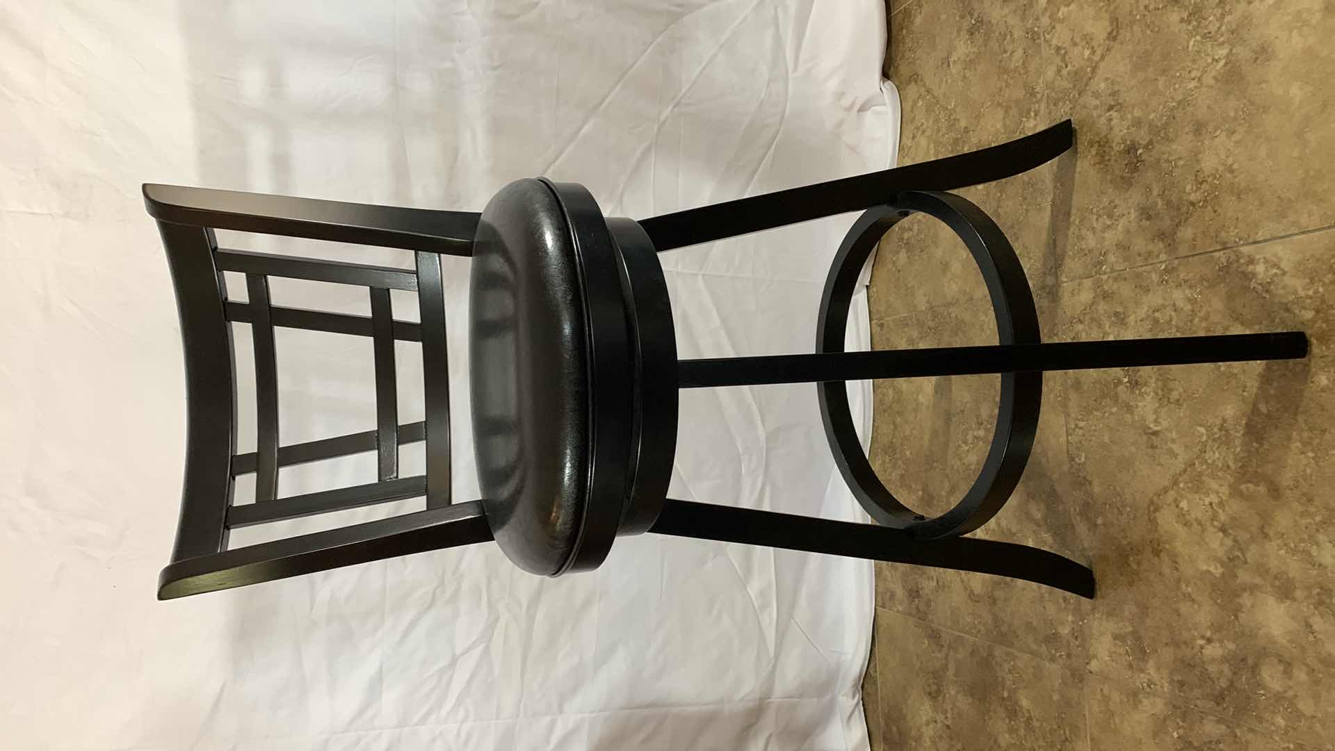 Photo 1 of WOODEN SWIVEL BAR STOOL 43” TALL
