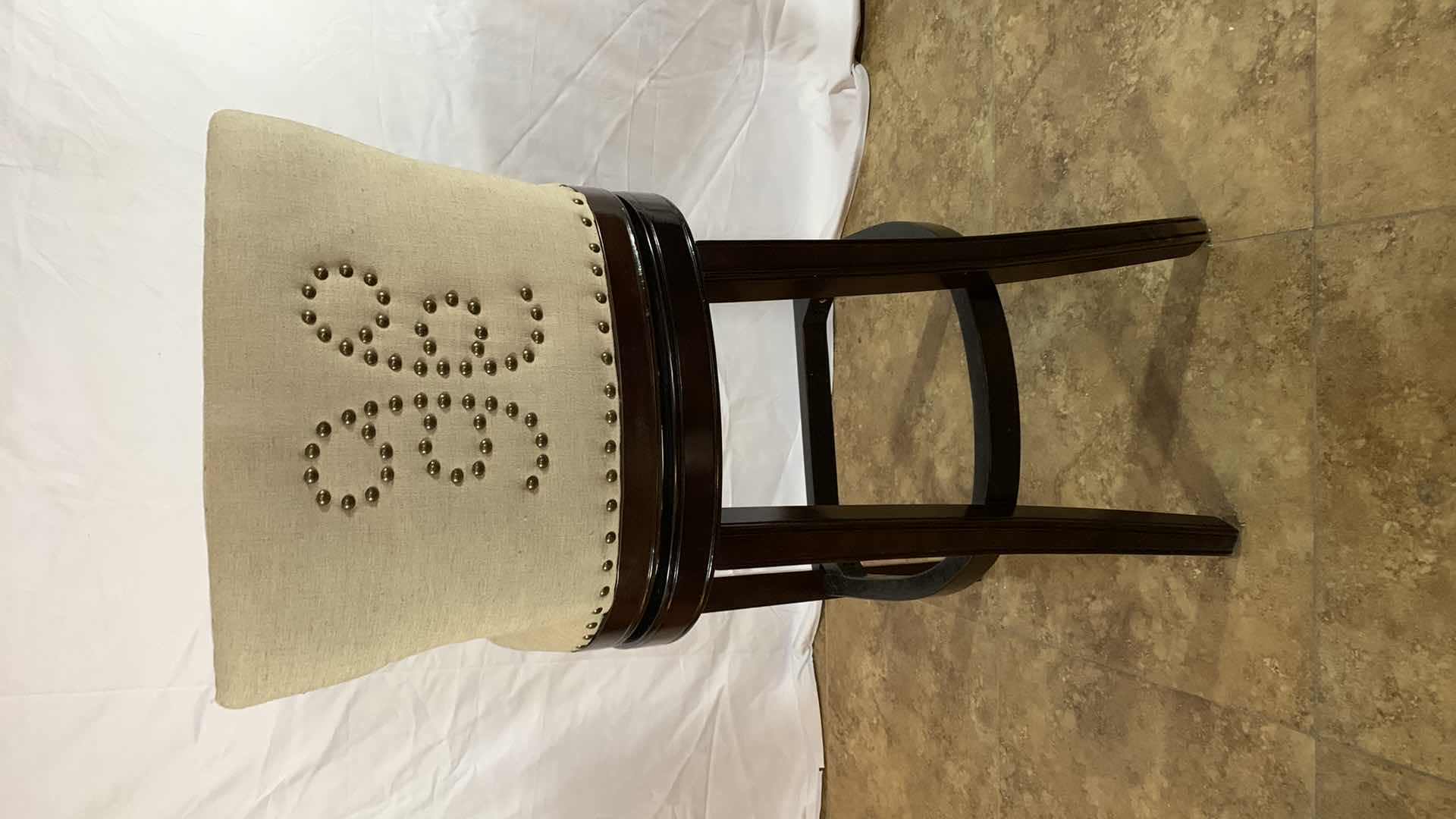 Photo 4 of AULIFE SWIVEL UPHOLSTERED STYLE COUNTER STOOL WITH NAILHEAD TRIM 39” TALL