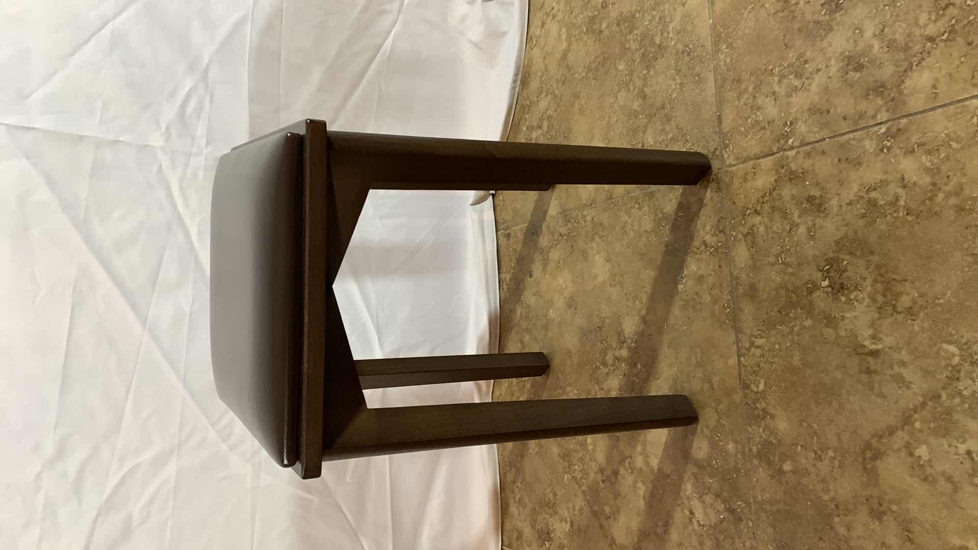 Photo 1 of WOODEN VANITY STOOL 18”