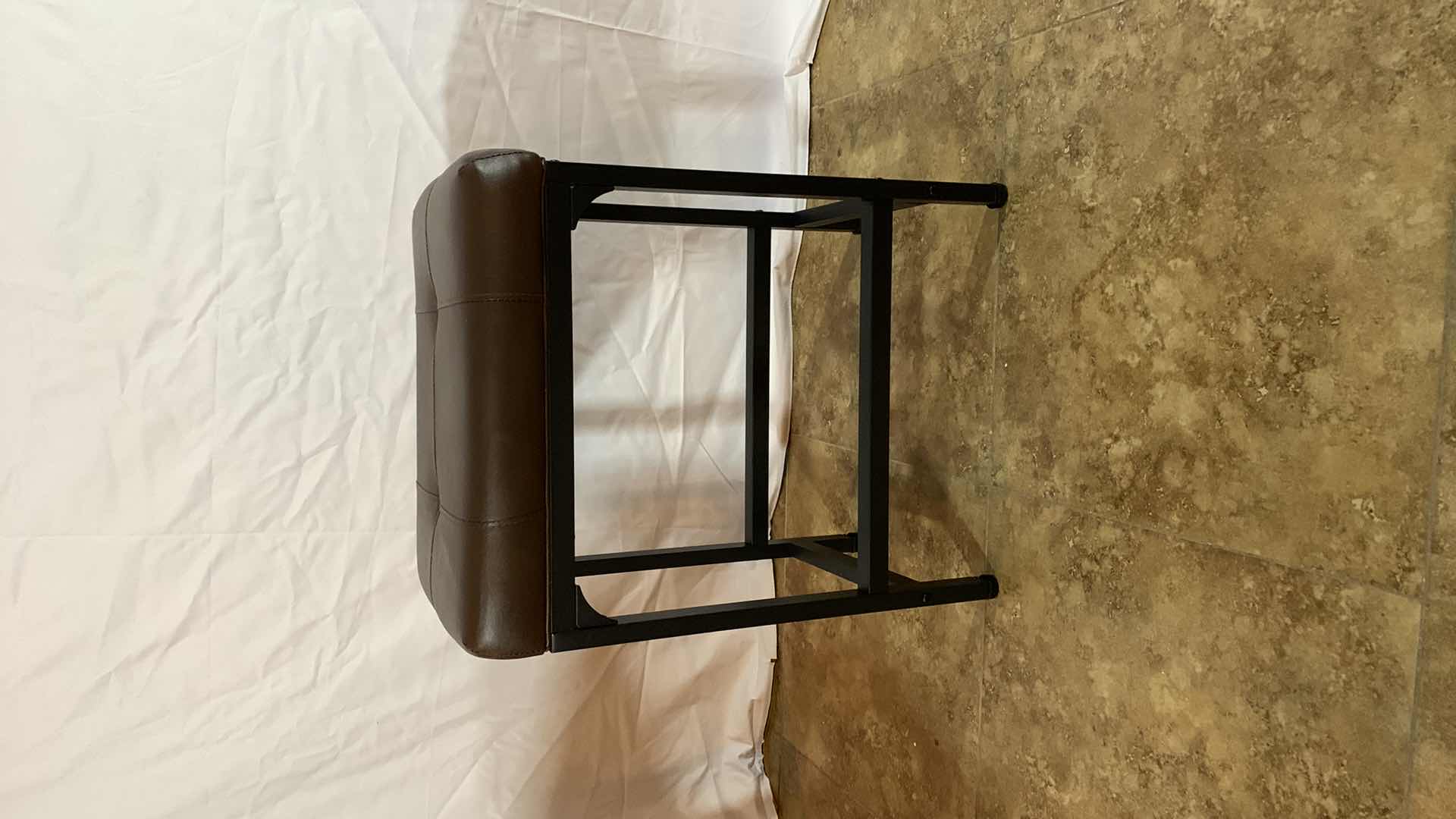 Photo 1 of METAL AND FAUX LEATHER BAR STOOL  24”