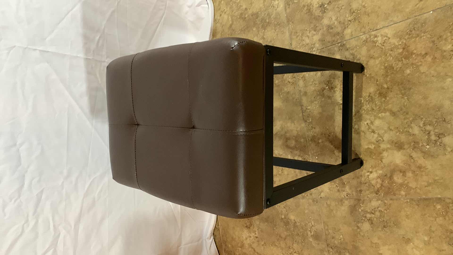 Photo 3 of METAL AND FAUX LEATHER BAR STOOL  24”