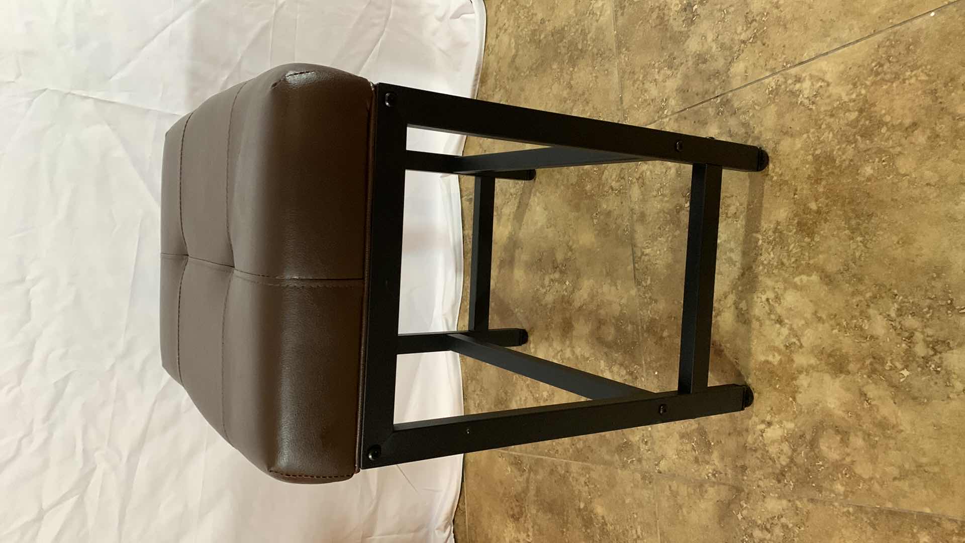 Photo 2 of METAL AND FAUX LEATHER BAR STOOL  24”