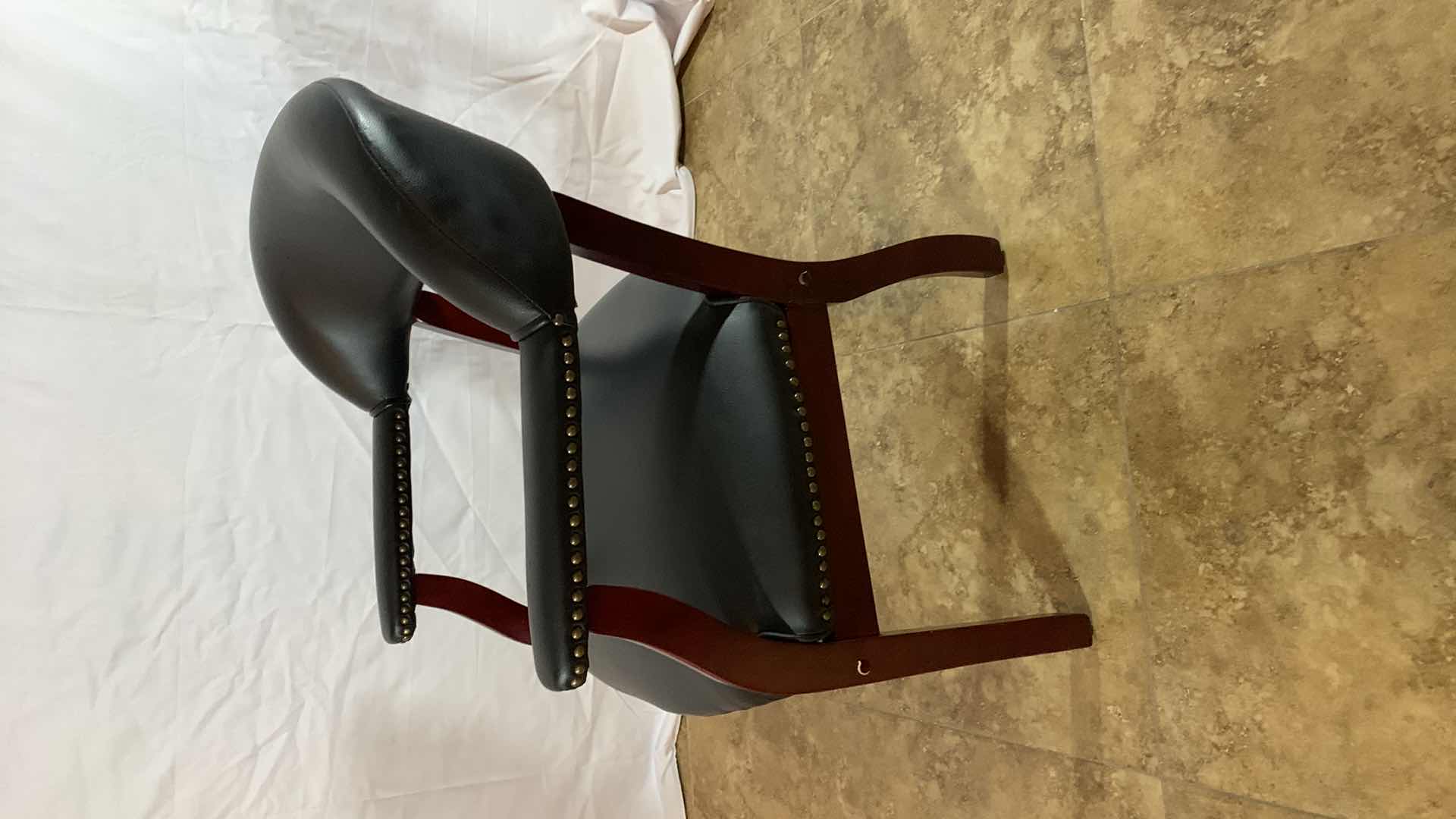 Photo 2 of BLACK CAPTAINS CHAIR WITH NAILHEAD TRIM 31” TALL