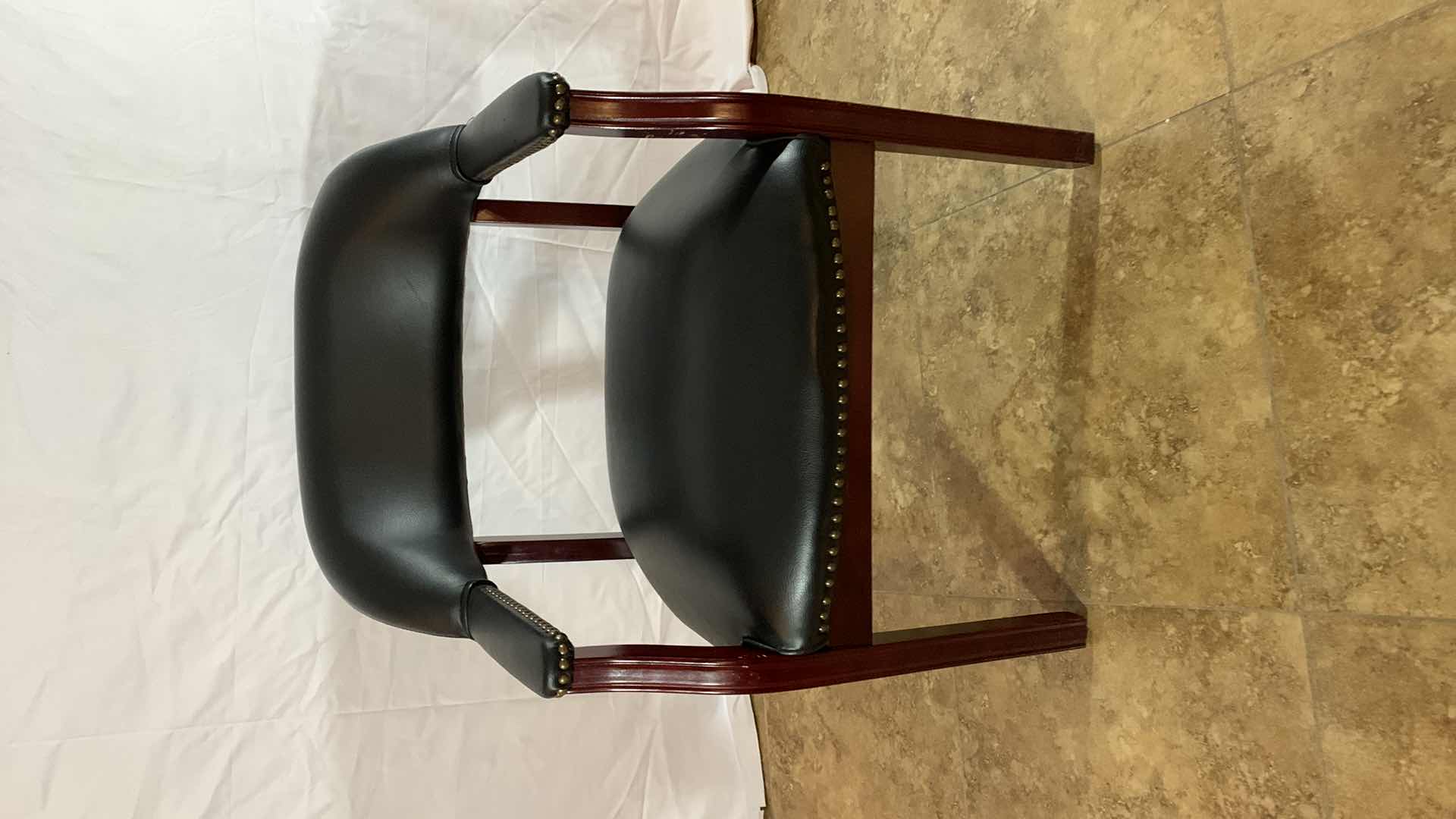 Photo 1 of BLACK CAPTAINS CHAIR WITH NAILHEAD TRIM 31” TALL