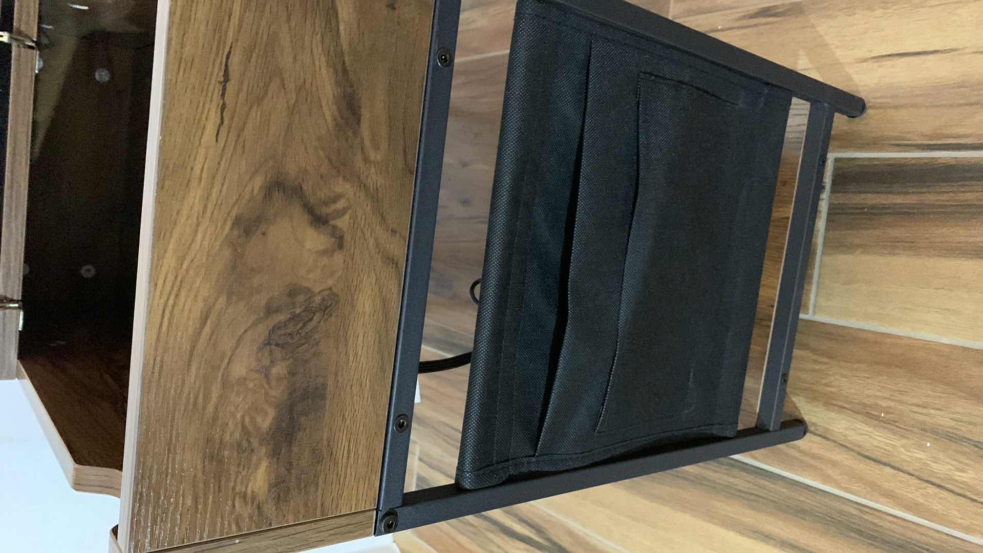 Photo 4 of NARROW WOODEN END TABLE WITH USB CHARGING STATION AND ELECTRICAL OUTLETS 12” X 24” H 24”