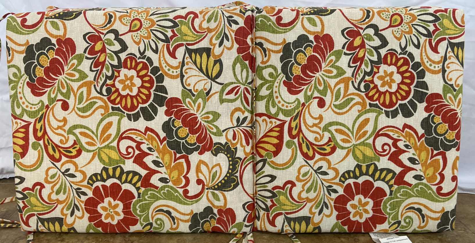 Photo 1 of 2-PATIO CHAIR SEAT CUSHIONS 30” X 18” POLYESTER MATERIAL