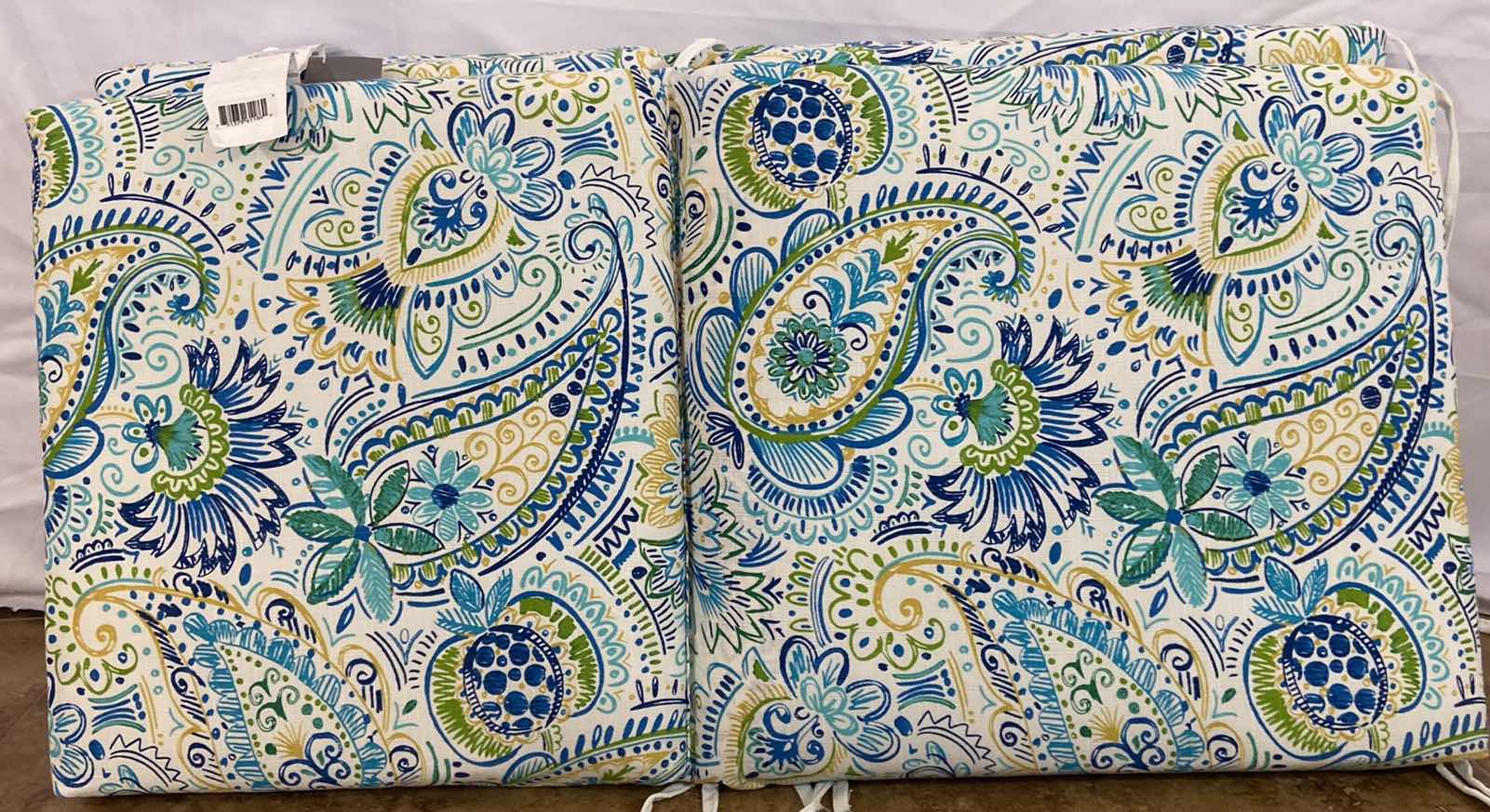 Photo 1 of 2-PATIO CHAIR SEAT CUSHIONS 36” X 18” POLYESTER MATERIAL