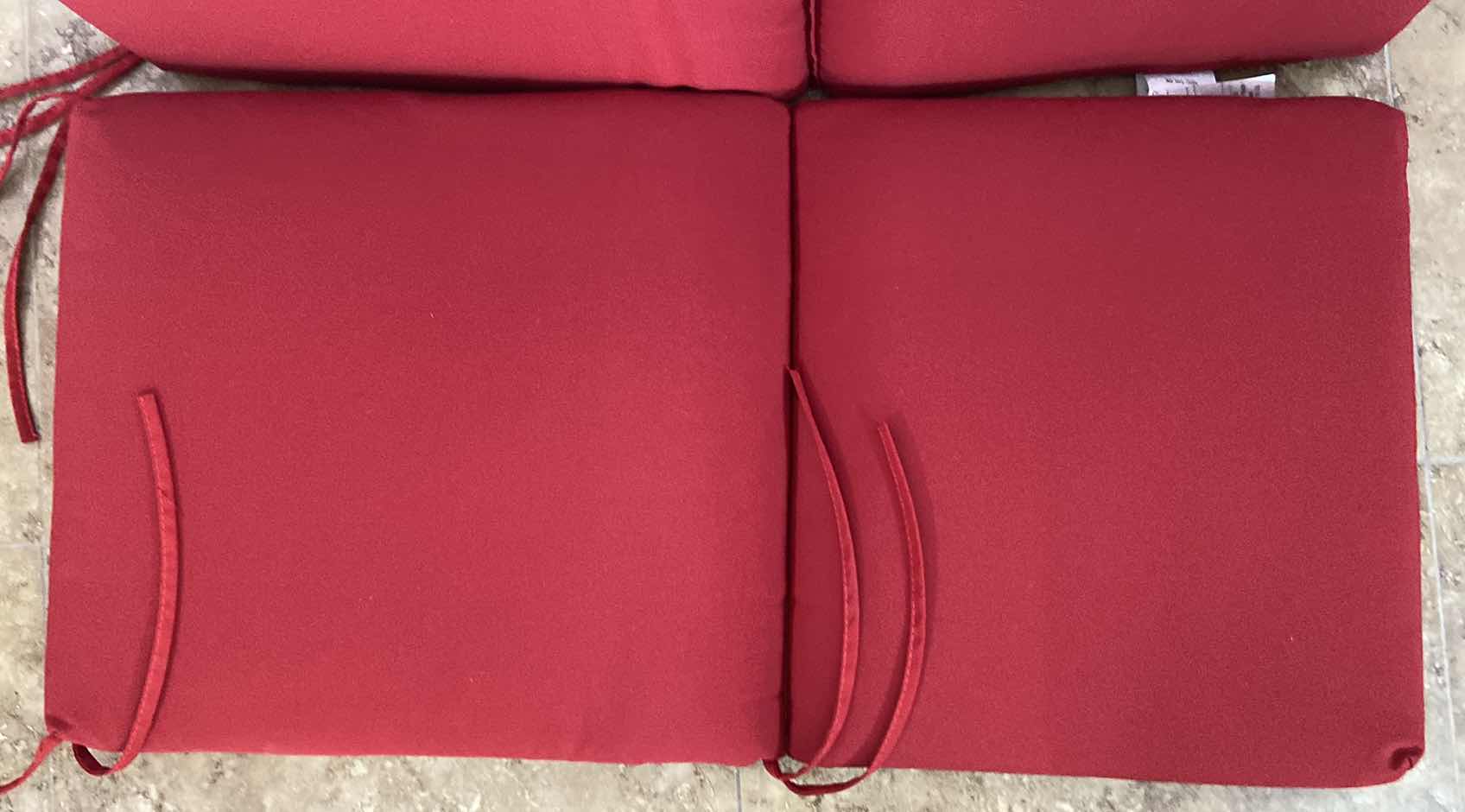 Photo 3 of 2-PATIO CHAIR SEAT CUSHIONS 36” X 18” POLYESTER MATERIAL