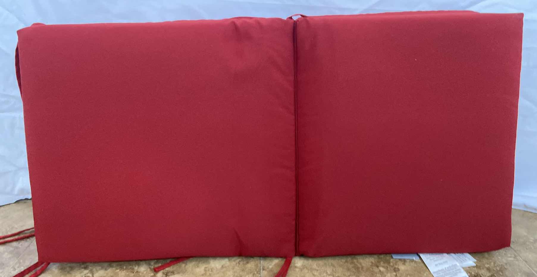 Photo 1 of 2-PATIO CHAIR SEAT CUSHIONS 36” X 18” POLYESTER MATERIAL