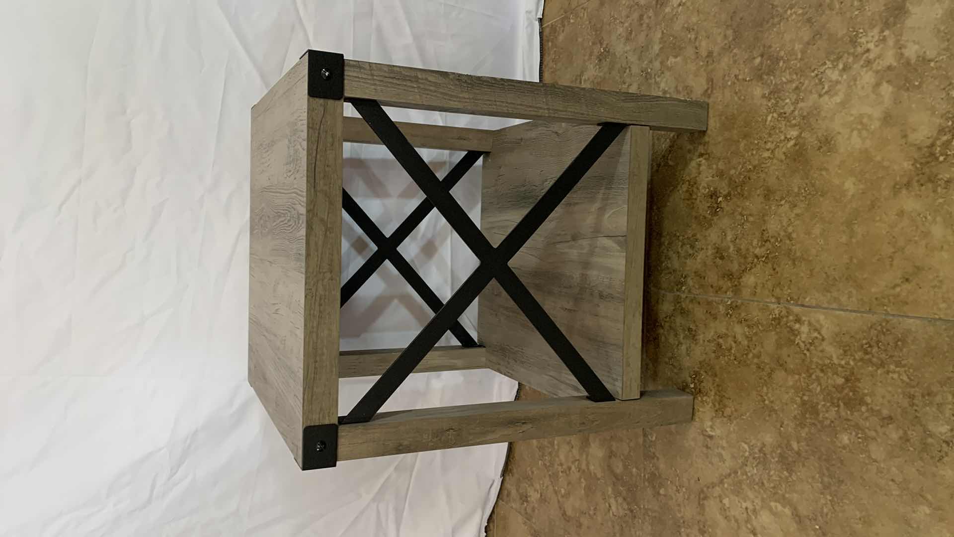 Photo 1 of BESTCO SQUARE END TABLE WITH METAL ACCENTS 16” X 16” H 22”