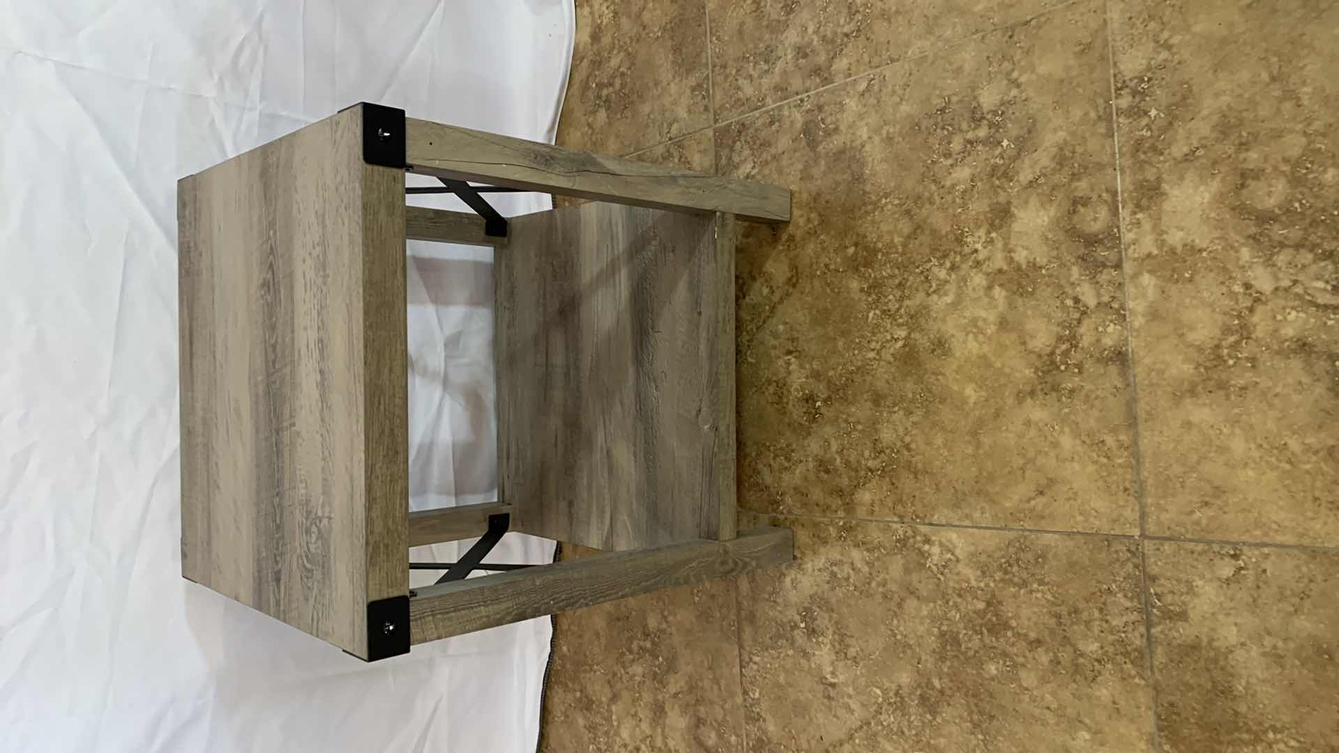 Photo 2 of BESTCO SQUARE END TABLE WITH METAL ACCENTS 16” X 16” H 22”