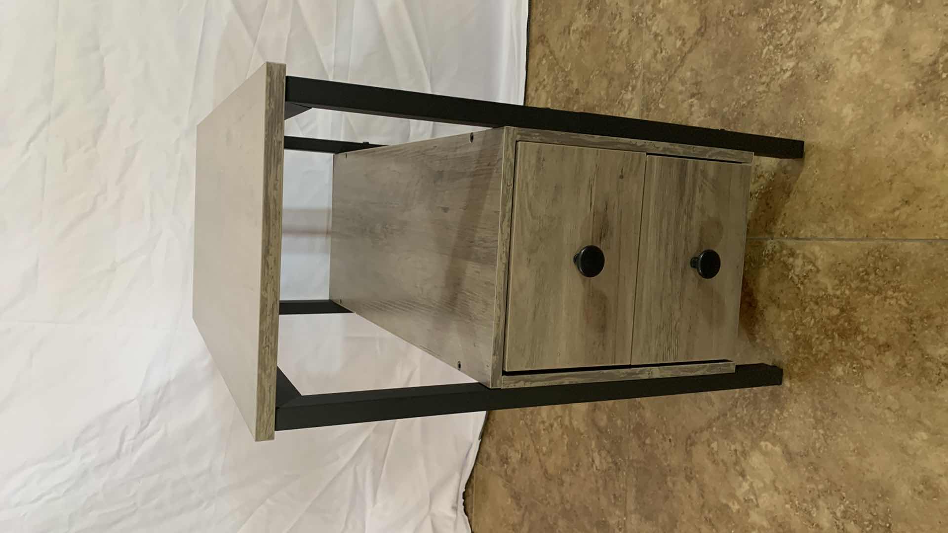 Photo 1 of NARROW WOODEN END TABLE WITH 2 DRAWERS 12” X 24” H 24”