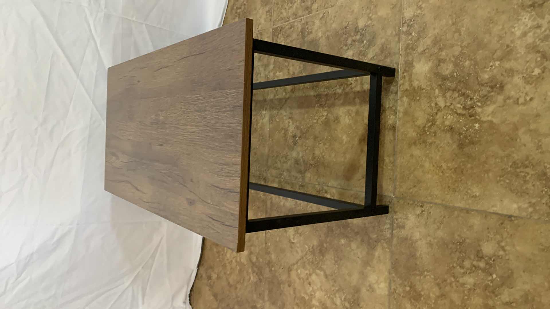 Photo 2 of SAYGOER METAL AND WOOD CONSOLE TABLE 31” X 16” H 18”