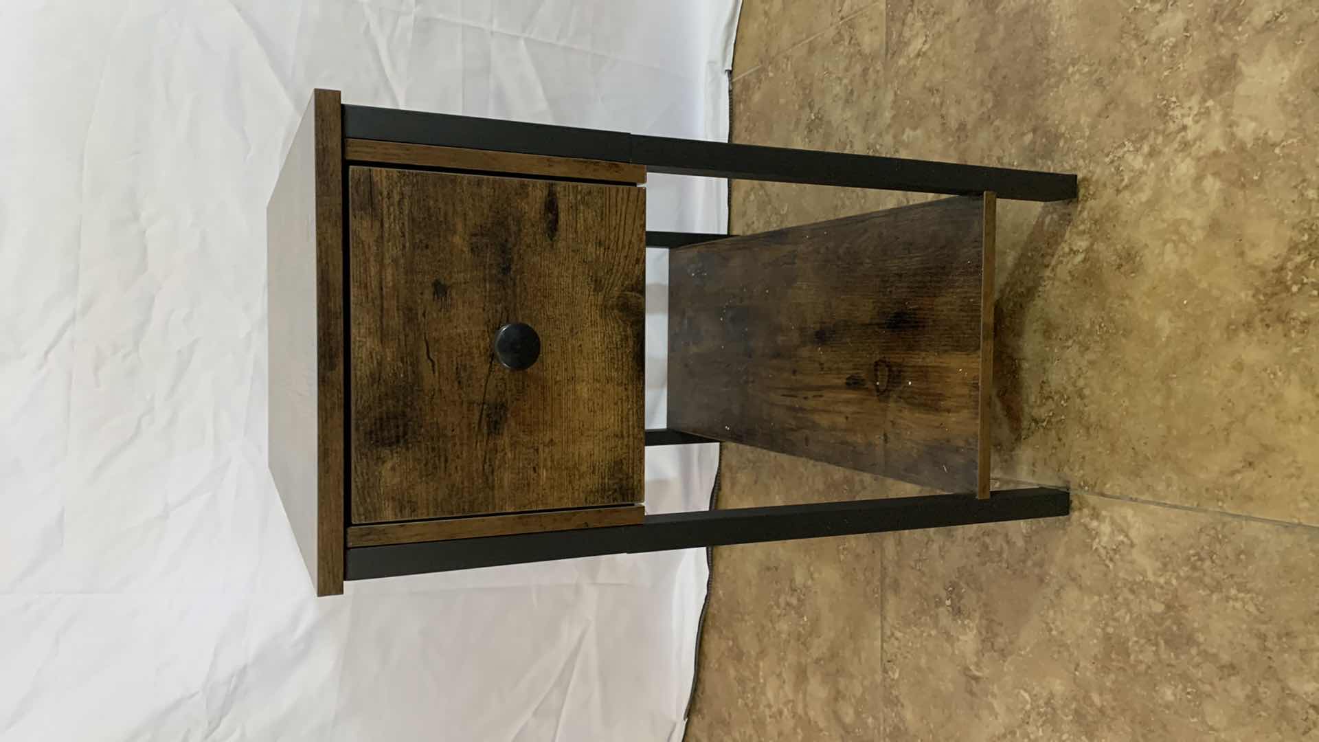 Photo 1 of METAL AND WOODEN NARROW END TABLE WITH 1 DRAWER 12” X 24” H 24”