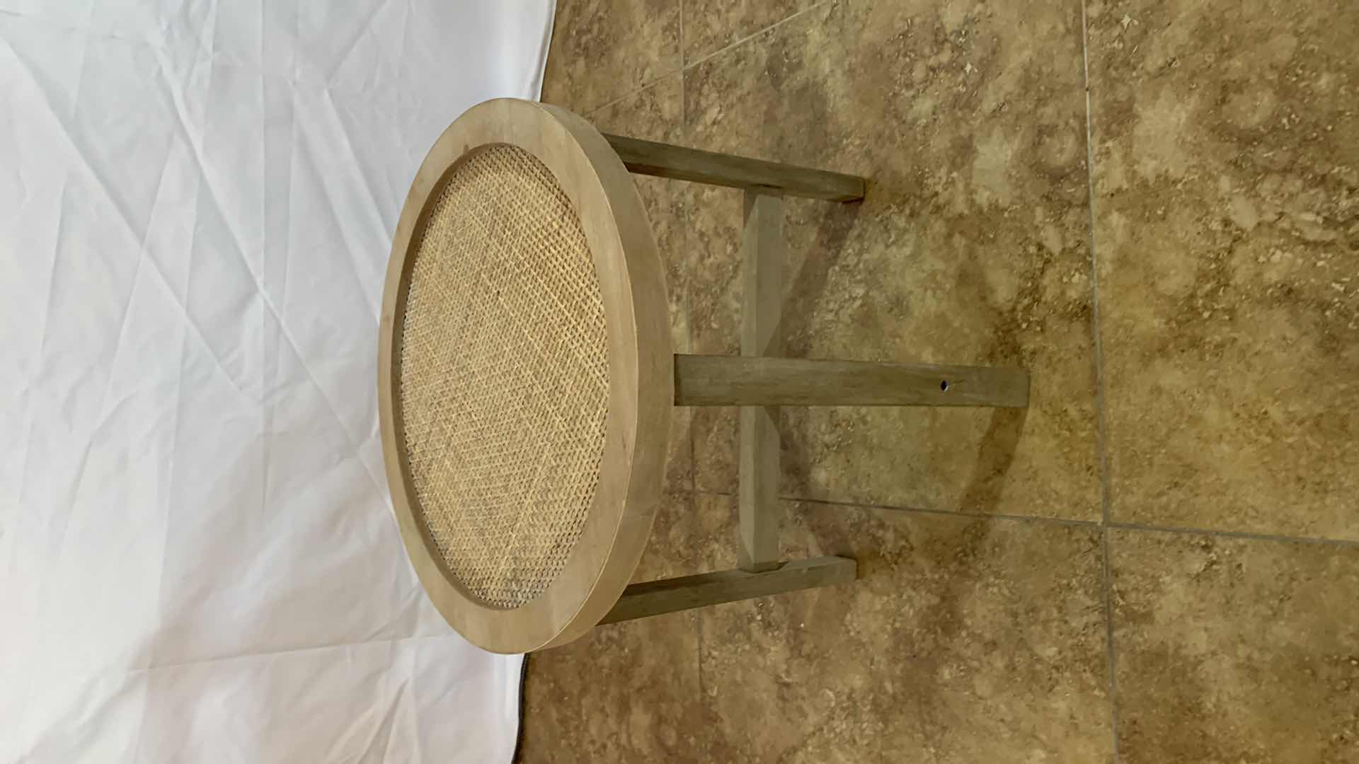 Photo 1 of WOVEN SEAT CIRCULAR TABLE 16” X 16”