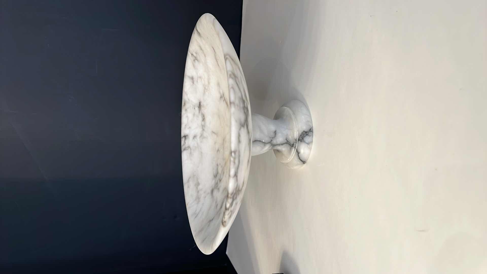 Photo 1 of HOME DECOR-MARBLE PEDESTAL BOWL. 10.5”D X 5.5”H