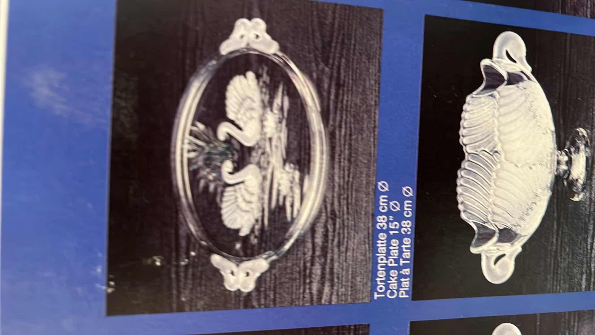 Photo 1 of NEW IN BOX-VINTAGE 13” CRYSTAL GLASS SCHWANENSEE CAKE PLATTER. MADE IN GERMANY.