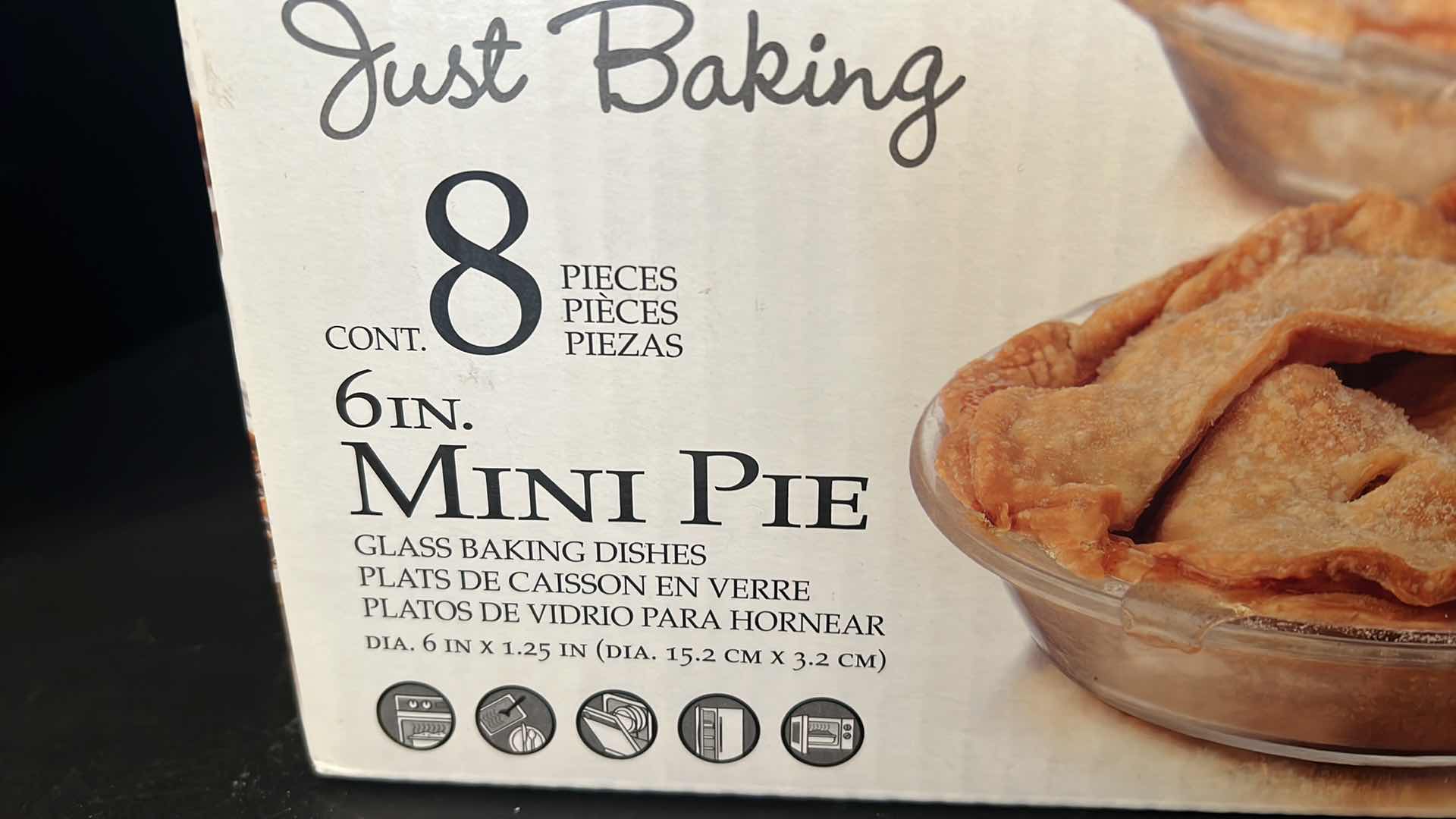 Photo 1 of NEW IN BOX-8-LIBBEY “JUST BAKING” MINI 6” GLASS PIE BAKING DISHES.