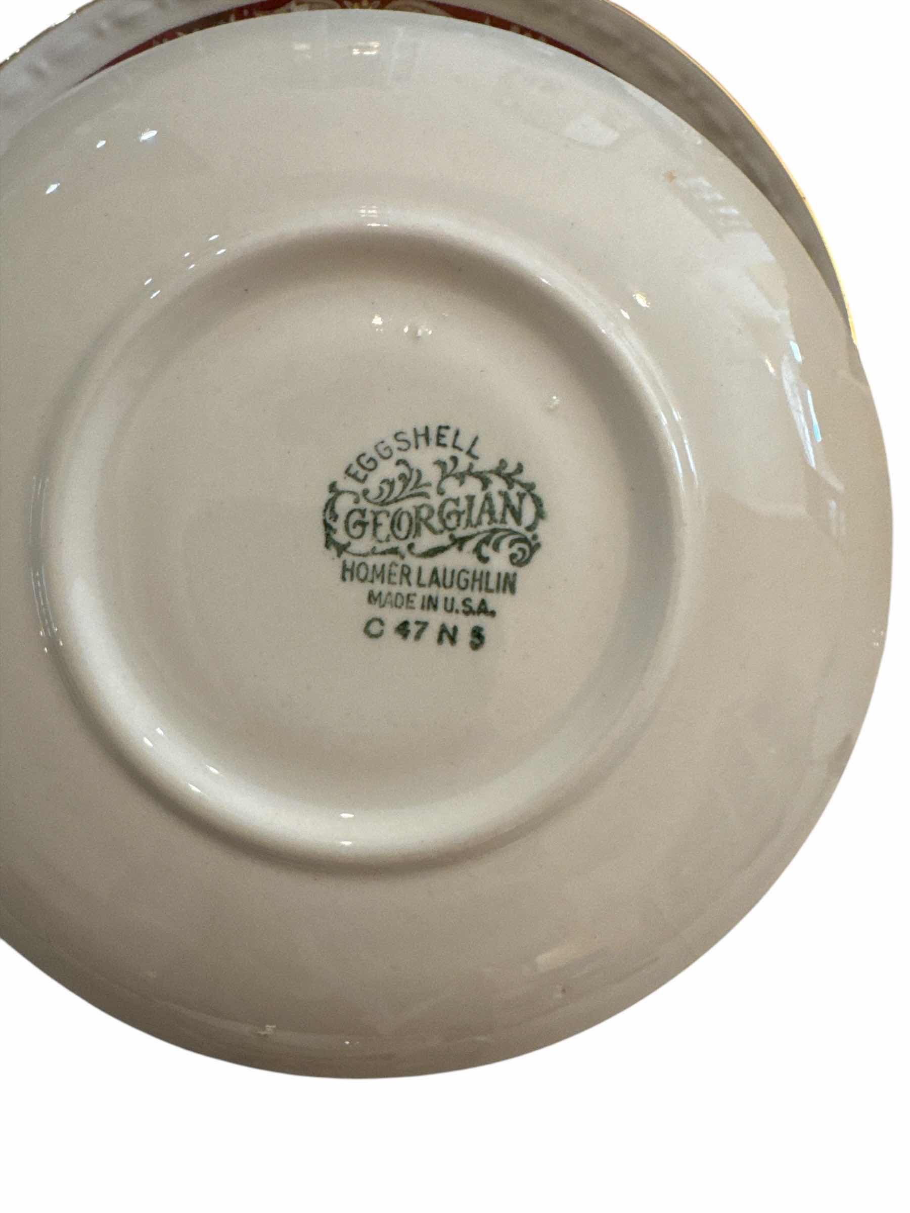 Photo 1 of 25 PIECES OF HOMER LAUGHLIN EGGSHELL GEORGIAN SAUCERS & CUPS-DISHES, KITCHEN WARE