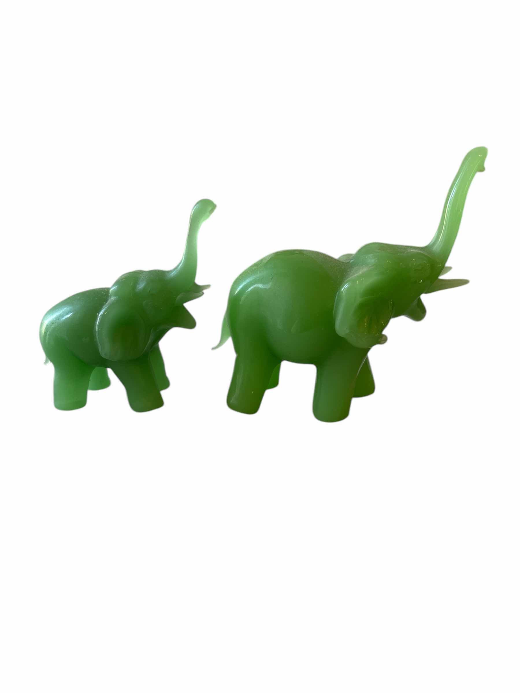 Photo 1 of JADE ELEPHANTS - 3.5” AND 3” TO THE TRUNK