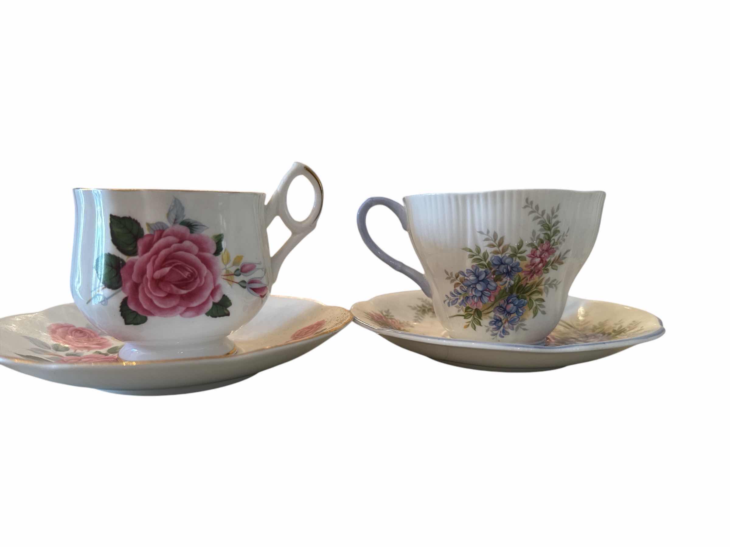 Photo 1 of 4 BONE CHINA TEACUPS & SAUCERS