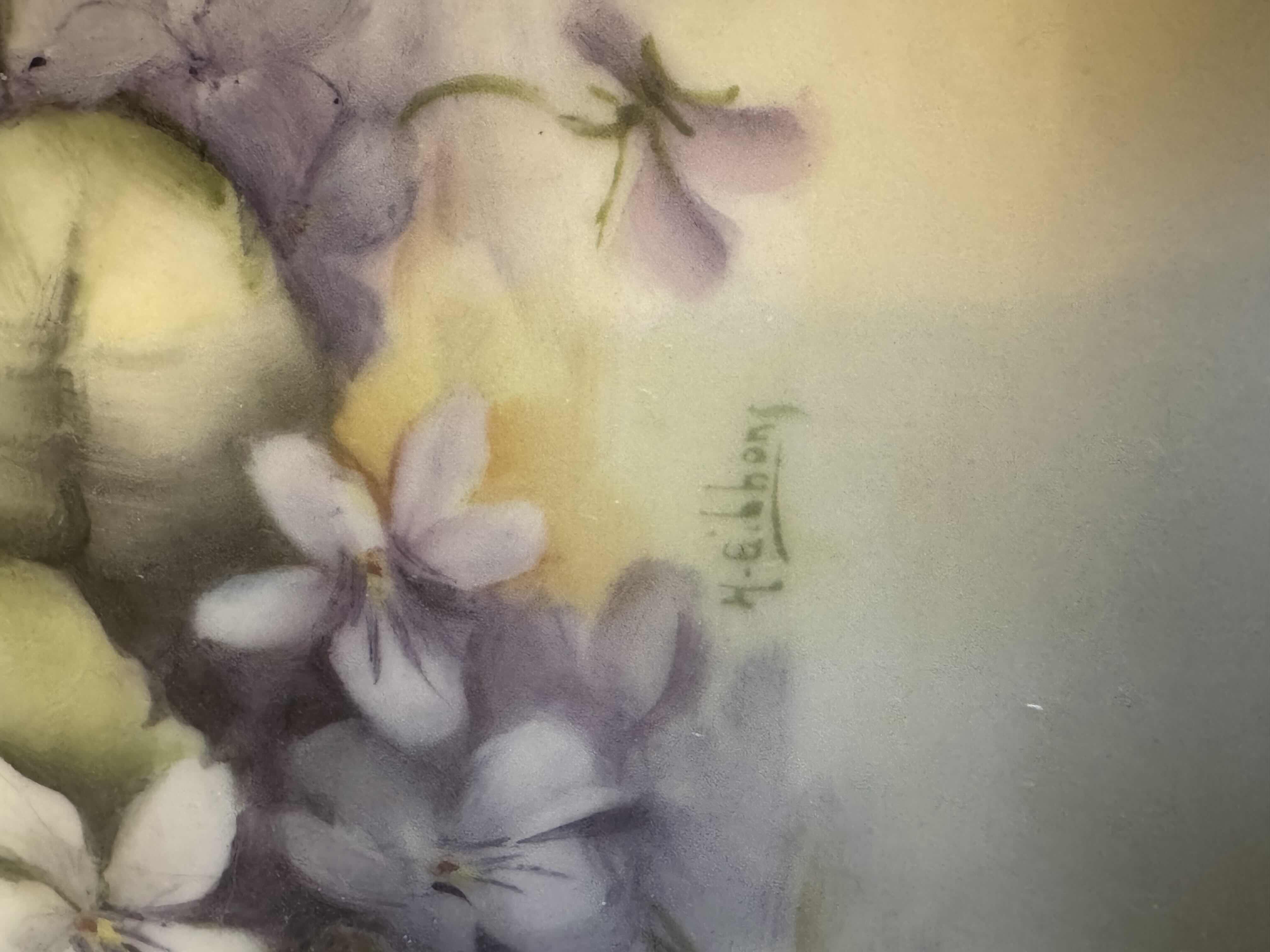 Photo 1 of VINTAGE  HAND PAINTED PORCELAIN DRESSER TRAY/TRINKET DISH, H. GIBBONS AND TEABAG HOLDER PLATES BY L. CLARK. 

TRAY/ TRINKET DISH
9.5” X 6” X H1.5”
TEABAG HOLDERS
4.5” X 3.5” X H.25”