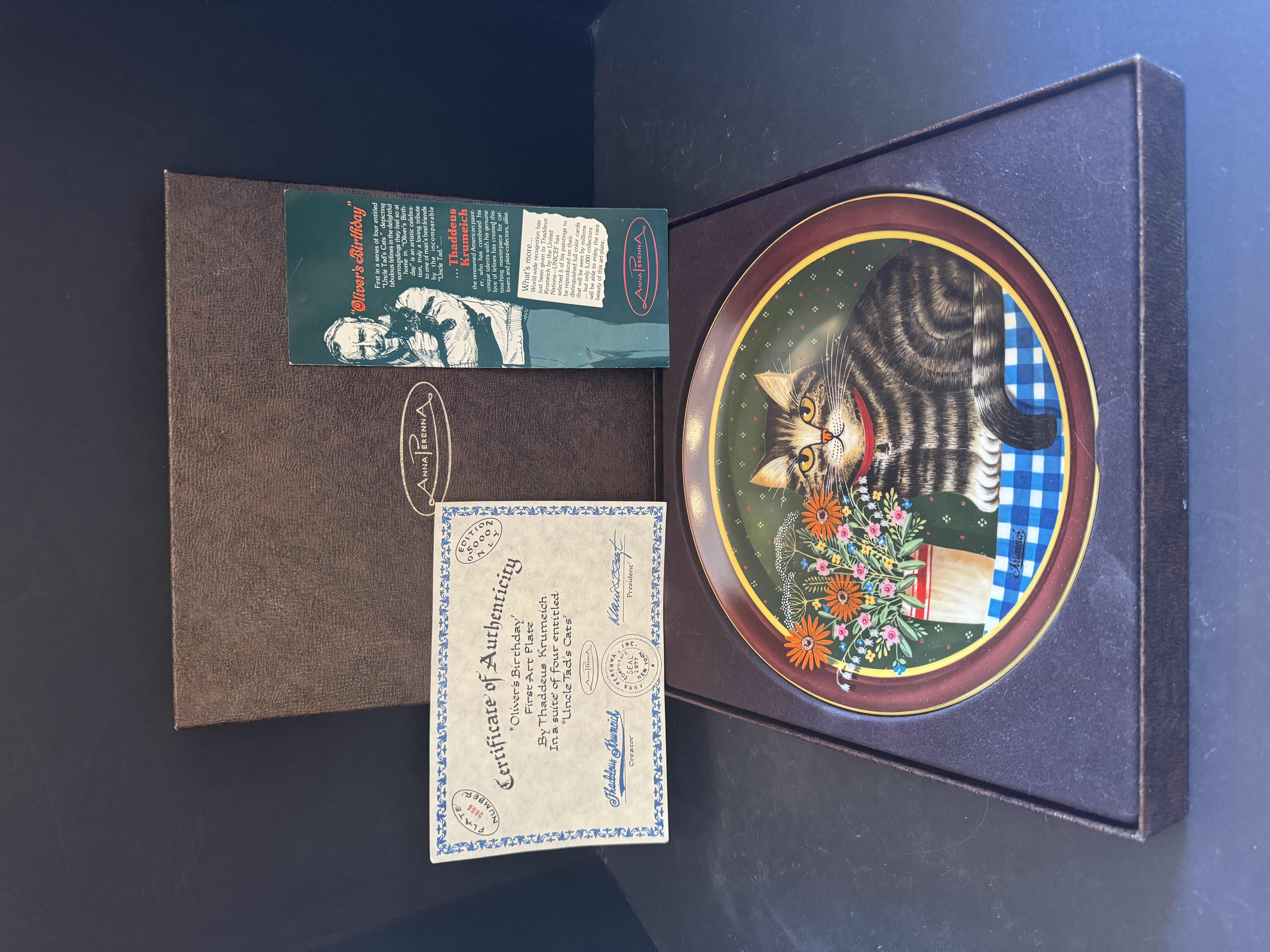Photo 1 of VINTAGE ANNA PERENNA OLIVER’S BIRTHDAY UNCLE TAD’S ANNIVERSARY PLATE
D10”