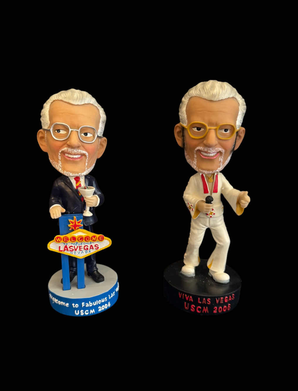 Photo 1 of VINTAGE VIVA LAS VEGAS BOBBLE HEADS

D3” X H8”