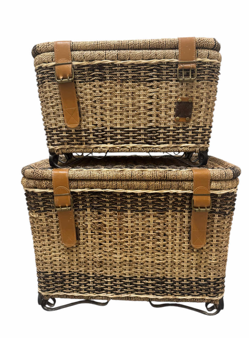 Photo 1 of VINTAGE FRENCH WICKER STORAGE HAMPER BASKETS
24” X 15” X H16.5”
20” X 12” X H12.5”